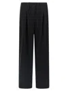 Theory Black Pants With Elastic Drawstring Waist And Pences On The Front In Tech Fabric Woman