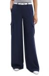 Theory Straight-leg 5-pocket Pant In Wool-blend Flannel In Nocturne Navy