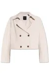 Theory Admiral Crepe Double-breasted Crop Trench Coat In Neutrals