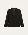Theory Admiral Crepe One-button Staple Blazer In Blk