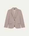 Theory Admiral Crepe One-button Staple Blazer In Cinder