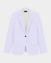 Theory Admiral Crepe One-button Staple Blazer In Pearl Blue