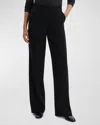 Theory Admiral Crepe Relaxed Straight-leg Pants In Black