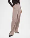 Theory Admiral Crepe Relaxed Straight-leg Pants In Cinder