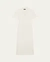 Theory Admiral Crepe Short-sleeve Utility Midi Dress In Rice