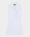 Theory Admiral Crepe Sleeveless Blazer Mini Dress In Pearl Blue