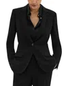 Theory Admiral Crepe One-button Staple Blazer In Black