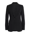 Theory Admiral Crepe One-button Staple Blazer In Black