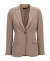 Theory Staple Blazer And Suits Beige In Brown