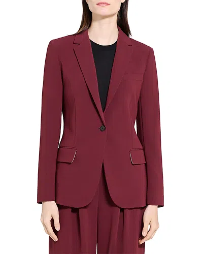 Theory Admiral Crepe Staple Blazer In Burgundy