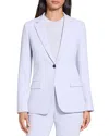 Theory Admiral Crepe One-button Staple Blazer In Pearl Blue