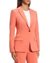 Theory Admiral Crepe One-button Staple Blazer In Sienna