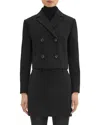 Theory Admiral Double Breasted Crop Jacket In Black