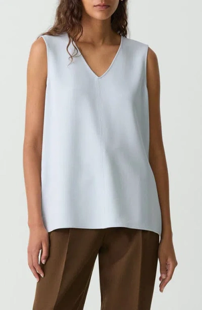 Theory Admiral Side Slit Tank In Pearl Blue