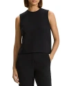 Theory Sleeveless Crewneck Top In Admiral Crepe In Black