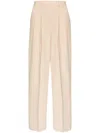Theory Linen Straight-leg Trousers In Pink