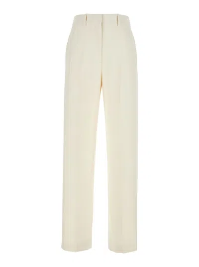 Theory Fluid Crepe Casual Trousers In White