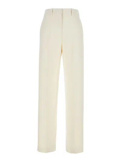 THEORY ADMIRAL WHITE PANTS WITH BELT LOOPS IN TECH FABRIC WOMAN