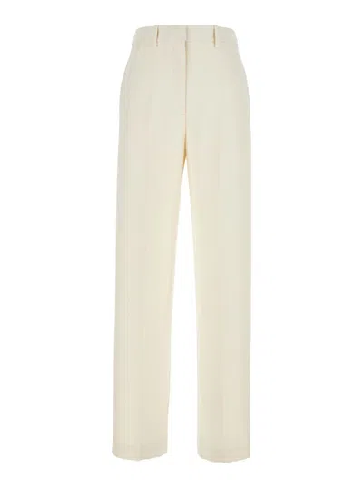 THEORY 'ADMIRAL' WHITE PANTS WITH BELT LOOPS IN TECH FABRIC WOMAN