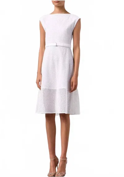 Theory Afala Midi Dress In White Eyelet Cube In Multi