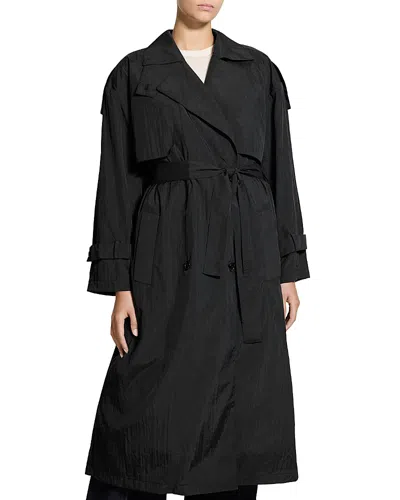 Theory Airy Trench Coat In Black