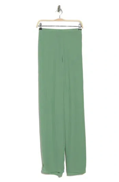 Theory Airy Wide Leg Pull-on Pants In Leaf