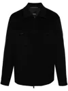 Theory Black Jacket With Collar And Zip Closure In Black