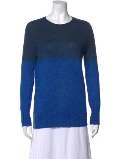 Pre-owned Theory Alpaca Colorblock Pattern Sweater In Blue
