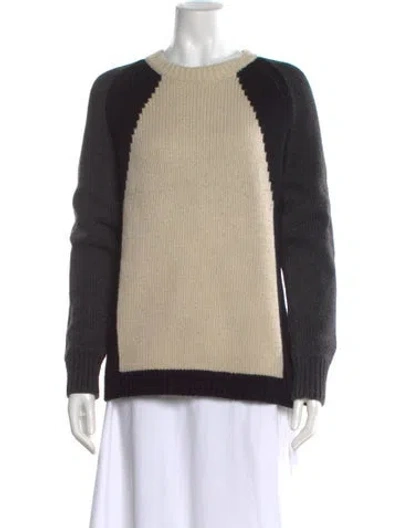 Pre-owned Theory Alpaca Colorblock Pattern Sweater In Neutral