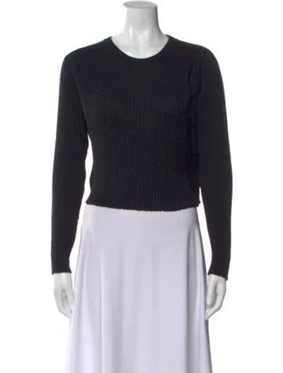 Pre-owned Theory Alpaca Crew Neck Sweater In Black