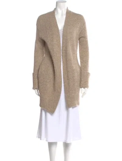 Pre-owned Theory Alpaca Open Front Sweater In Brown