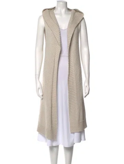 Pre-owned Theory Alpaca Open Front Sweater In Neutral