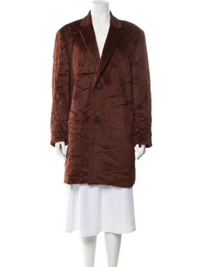 Pre-owned Theory Alpaca Printed Fur Coat In Brown