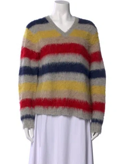 Pre-owned Theory Alpaca Striped Sweater In Multi