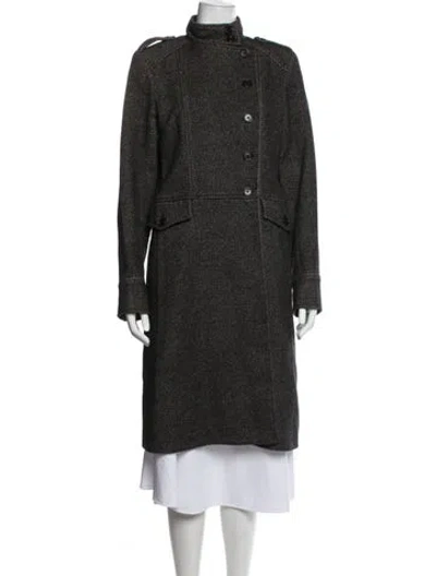 Pre-owned Theory Alpaca Tweed Pattern Coat In Multi