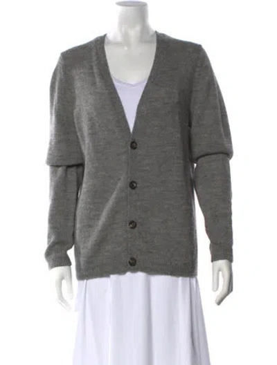 Pre-owned Theory Alpaca V-neck Sweater In Gray