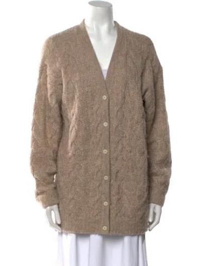 Pre-owned Theory Alpaca V-neck Sweater In Neutral
