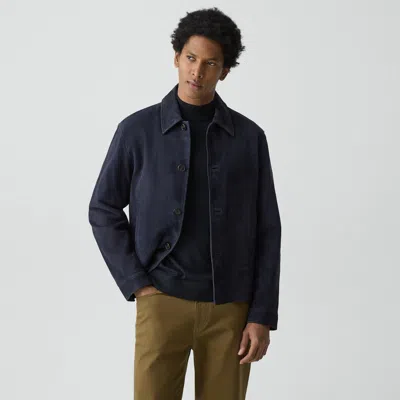 Theory Amos Jacket In Suede In Black