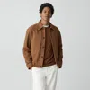 Theory Chore Coat In Knit Twill In Brown