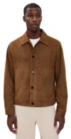 Theory Amos Suede Jacket Cafe In Brown