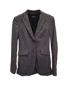 THEORY ANDORIE SEERSUCKER BLAZER IN GREY VISCOSE
