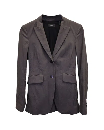 Theory Andorie Seersucker Blazer In Grey Viscose