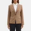 Theory Angled Blazer In Sevona Stretch Wool In Brown