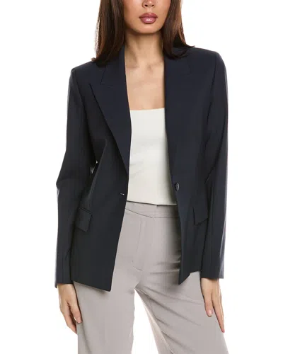 Theory Angled Wool-blend Blazer In Blue
