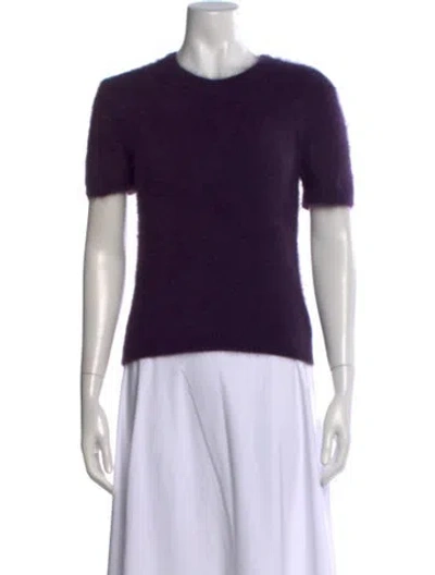 Pre-owned Theory Angora Crew Neck Sweater In Purple