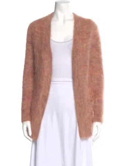 Pre-owned Theory Angora Open Front Sweater In Pink
