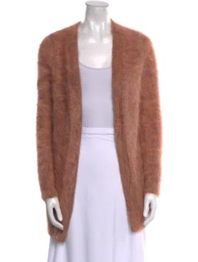 Pre-owned Theory Angora Open Front Sweater In Pink