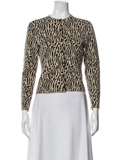 Pre-owned Theory Animal Print Crew Neck Sweater In Multi