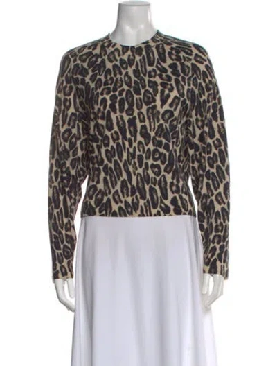 Pre-owned Theory Animal Print Crew Neck Sweater In Multi
