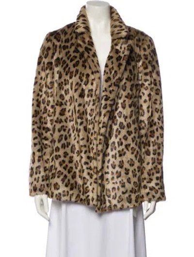 Pre-owned Theory Animal Print Jacket In Brown